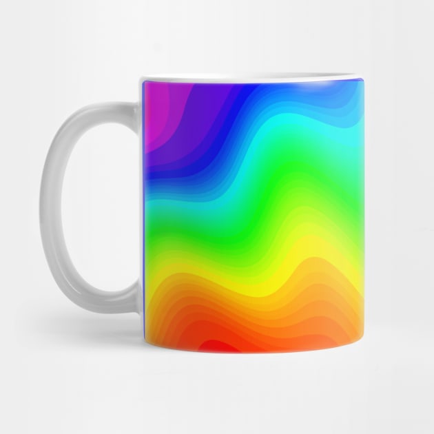 Super Neon Rainbow Tie-Dye Portal Wave Abstract Pattern by love-fi